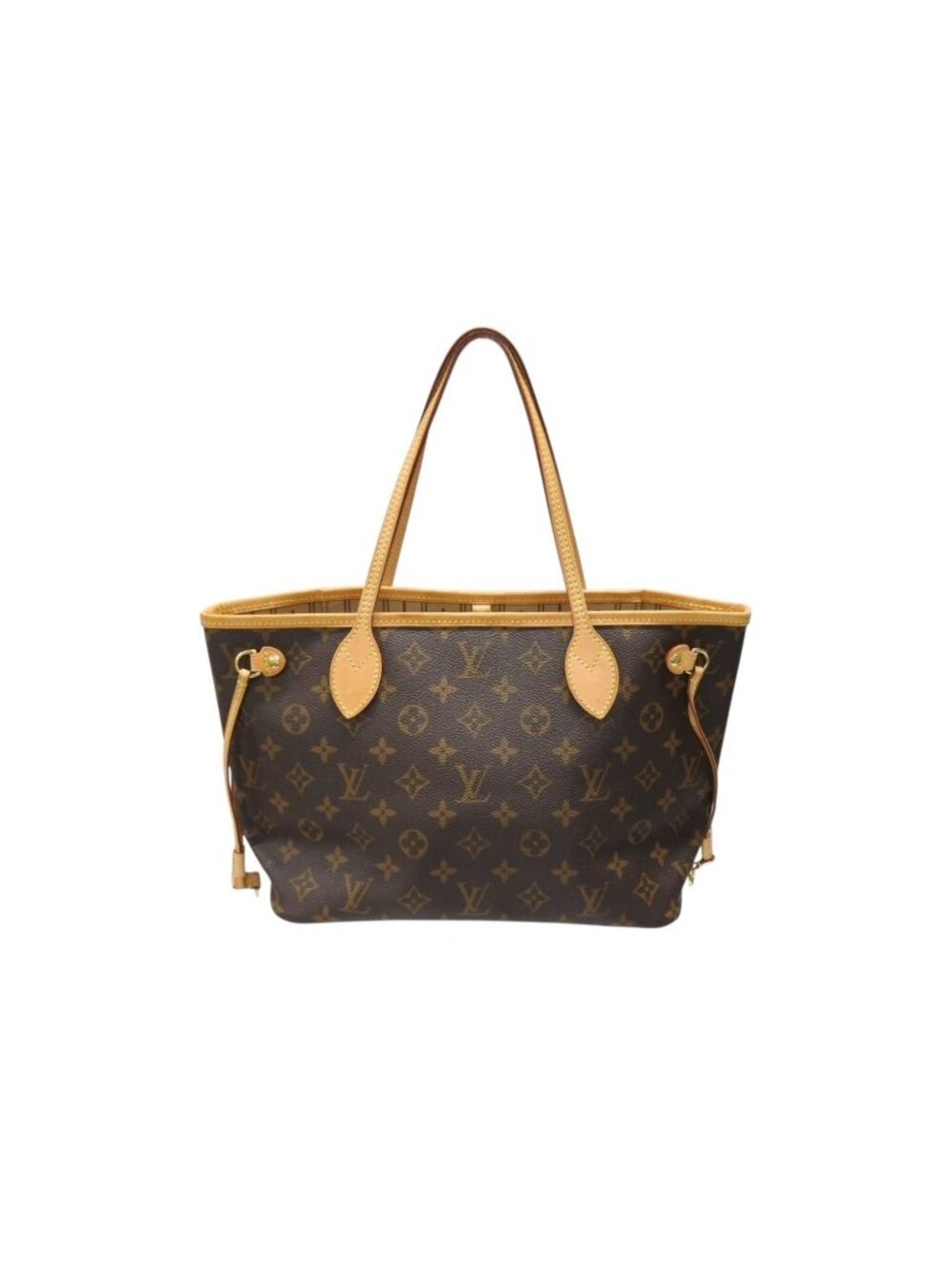 Louis Vuitton Monogram Neverfull PM Tote Bag Brown Vachetta Leather Gold